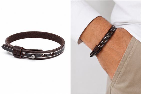 Pulsera Fossil Hombre in Cuero JA7000040 - JA7000040